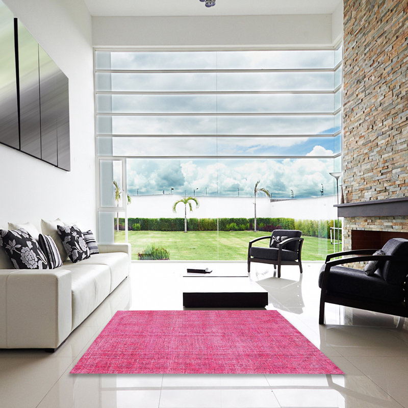 Tapis traditionnel rose, Carré 4 pi