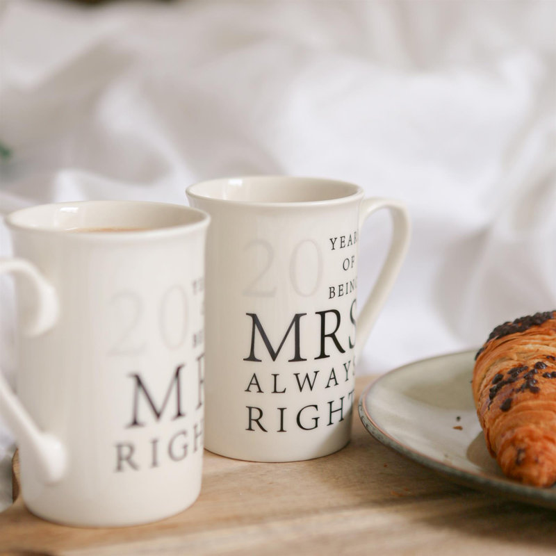 Porcelain Coffee Mug, 20th Anniversary