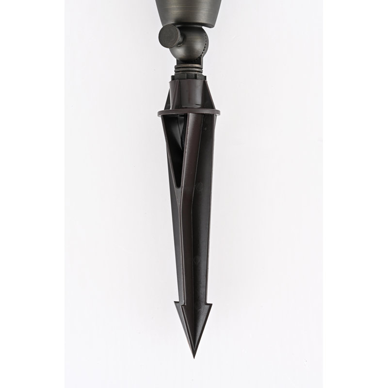 Dark Bronze Cast Brass Outdoor Spot Light with Convex Glass Shade