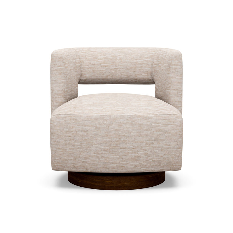 Crystle Swivel Barrel Chair, 8172-88, Walnut
