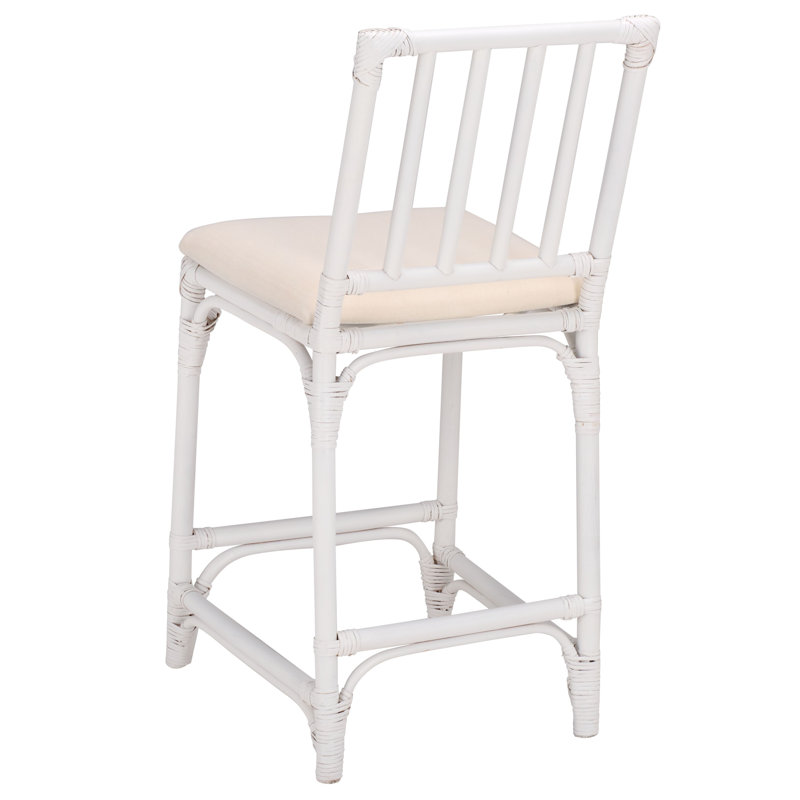 Mylinda Barstool with Cushion, White