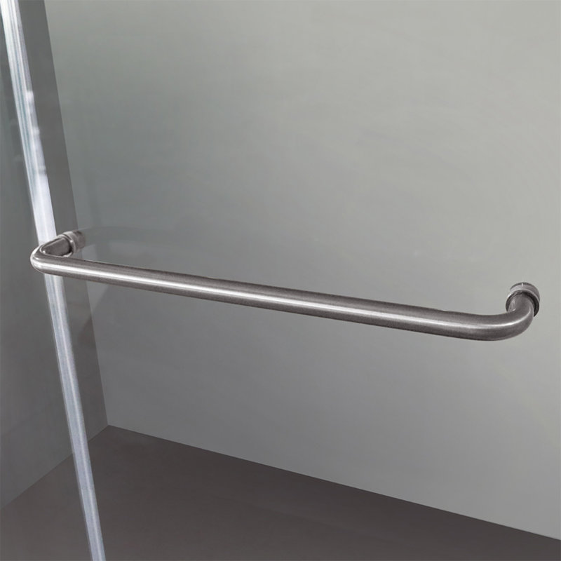 Frameless 60" Clear Glass Sliding Shower Doors with Brushed Nickel Finish