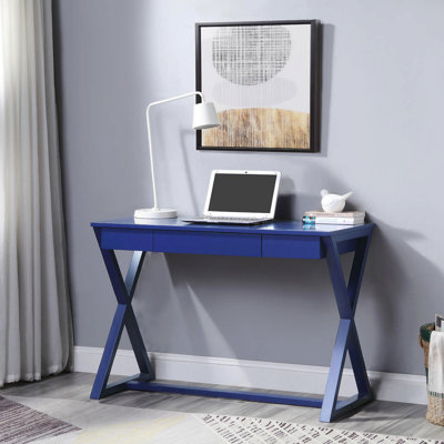 Rectangular Writing Desk With 1 Drawer, Twilight Blue