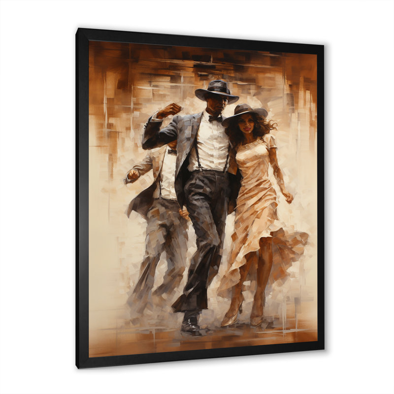 African American Tap Dance Time - impression, H 32 po x l 16 po x P 1 po, Cadre simple noir