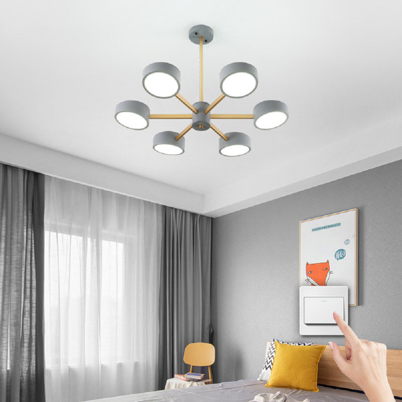 Divis 6-Light Unique LED Chandelier, Grey
