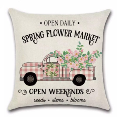 Checkered Cotton Blend Pillow Cover