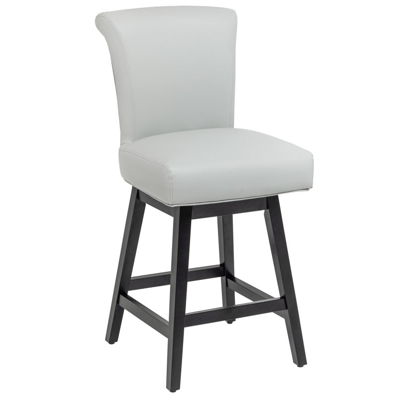 George Oliver Counter Stools,26" 360 Free Swivel Bar Stools,Modern Counter Height Bar Stools With Upholstered And High-Back,Wooden Barstool For Kitchen Island And Counter Height,PU Leather
