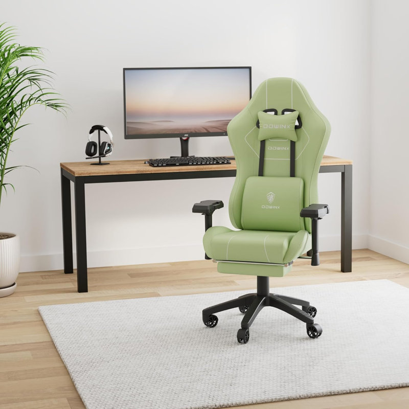 Goosea LS-66D57BC Adjustable Swiveling PC & Racing Game Chair, Green