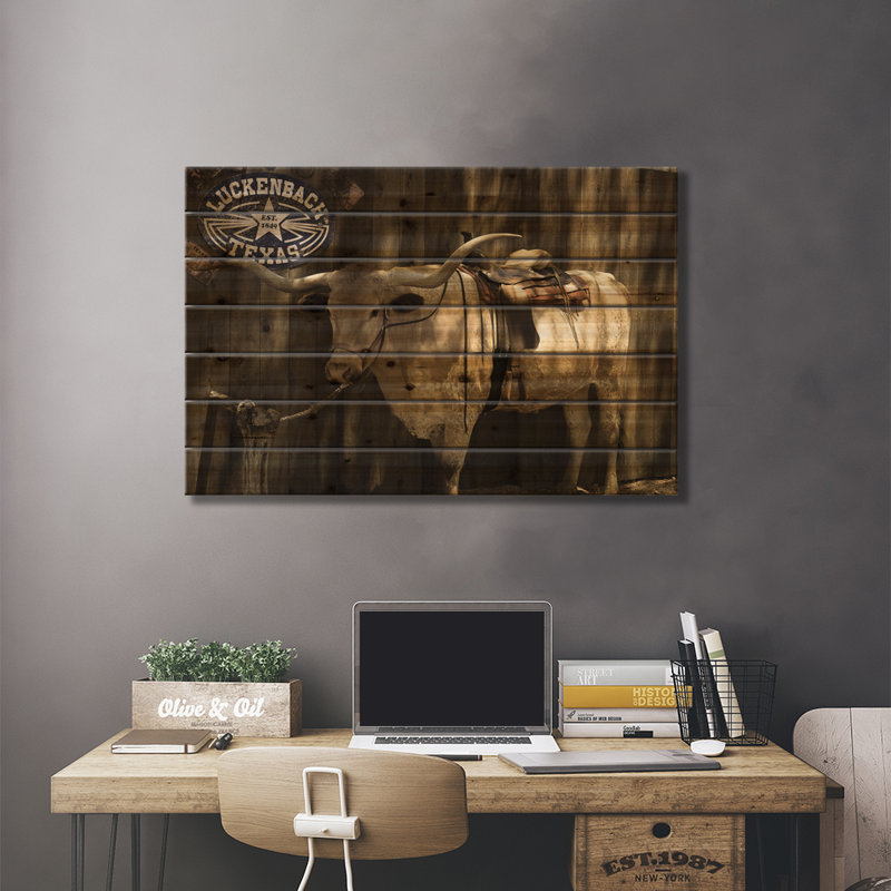 «Jaban Vintage Texas» par Ann Hudec - impression sur bois sans cadre, H 18 po x l 26 po x P 1,5 po