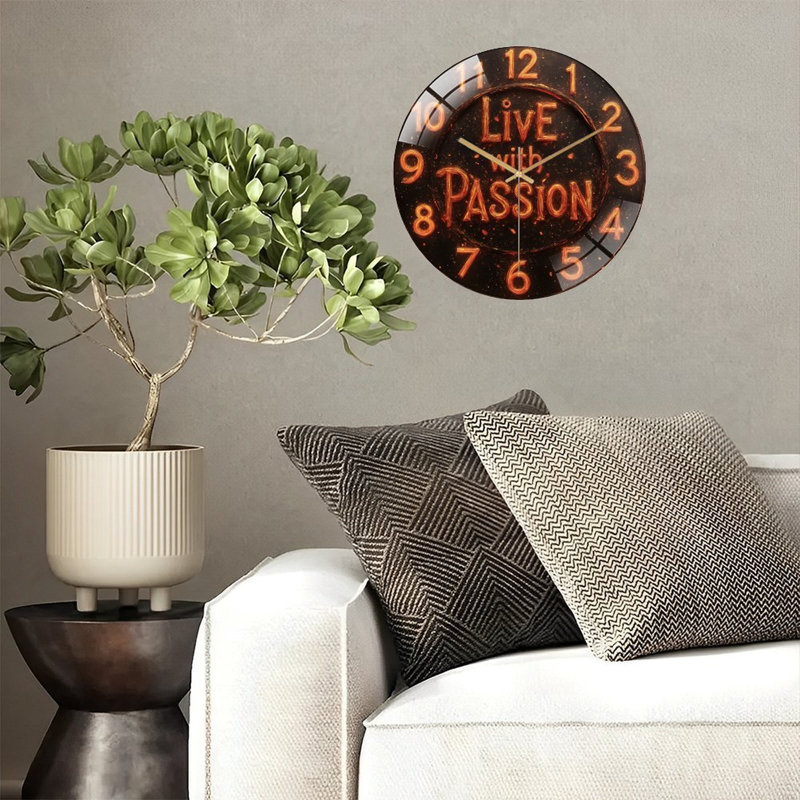 Horloge murale en verre 12 po Live Live