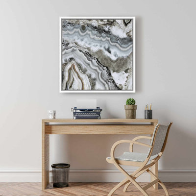 Abstract Geode | White Hyperrealist Canvas | Home Decor