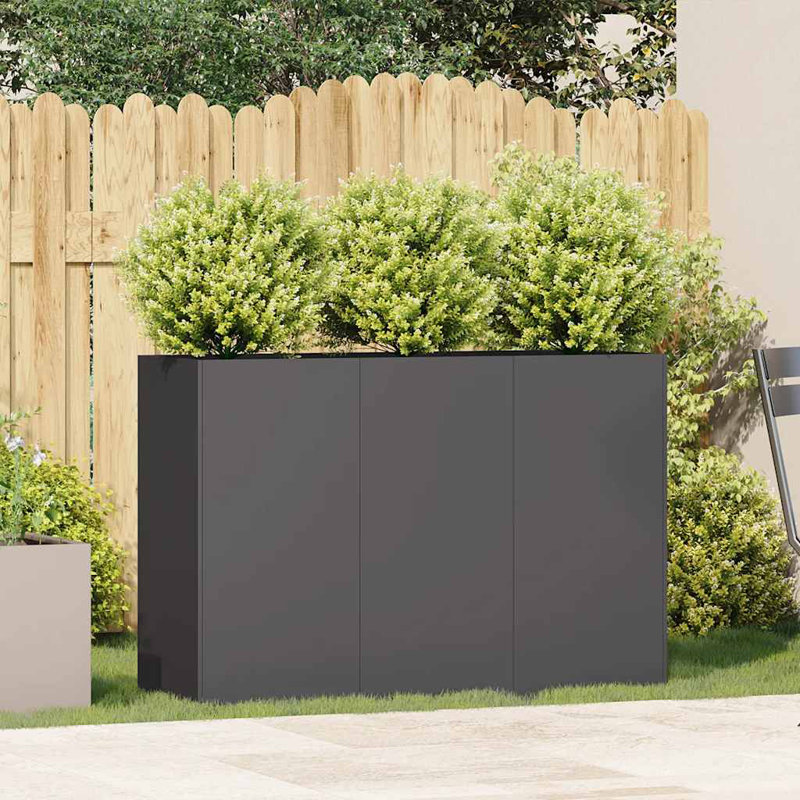 Grand pot de fleurs Vidaxl, Noir, H 15,7 po x l 47,2 po x P 15,7 po