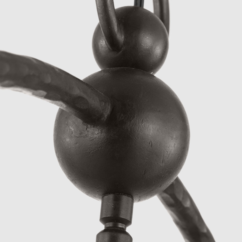 Chapman & Myers Lorford Smoke Bell Lantern, Aged Iron, 24" H x 14" W x 14" D, Clear Glass