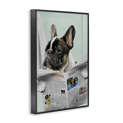 Pug News, humour de salle de bain, estampe numérique, conception par Jesse Keith