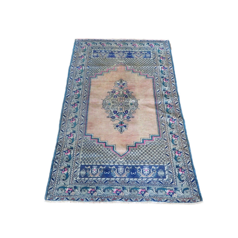 Tapis rectangulaire en laine 3 pi 8 po x 5 pi 8 po One-of-a-Kind Rectangle Haarun