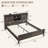 Farmhouse Bed Frame With Charging Station And Storage Cabinets-114584118-114584117