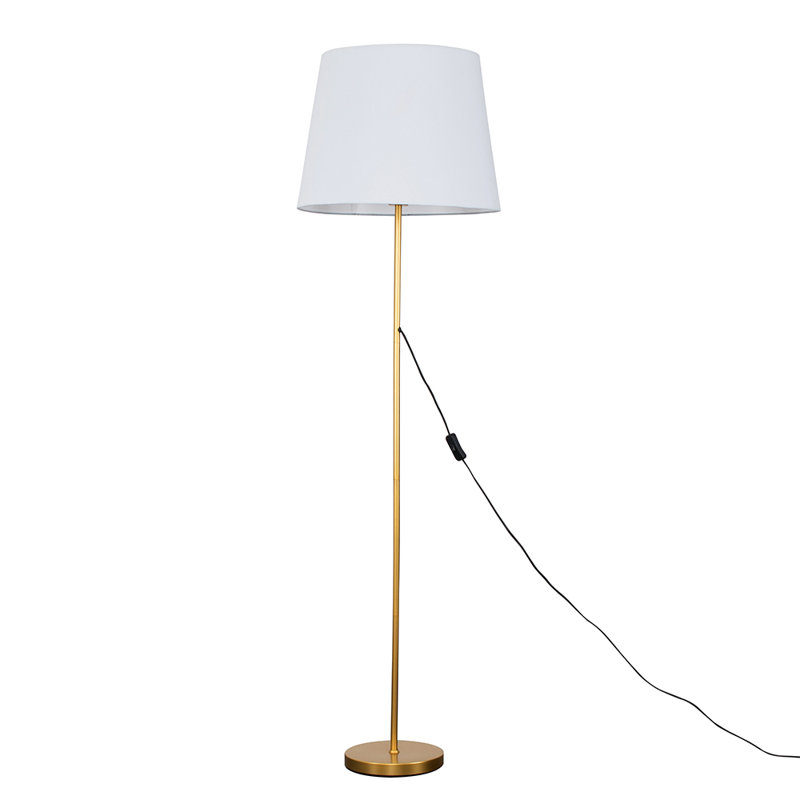 Bekbele 158 H cm Traditional Floor Lamp, Yes, White, Gold