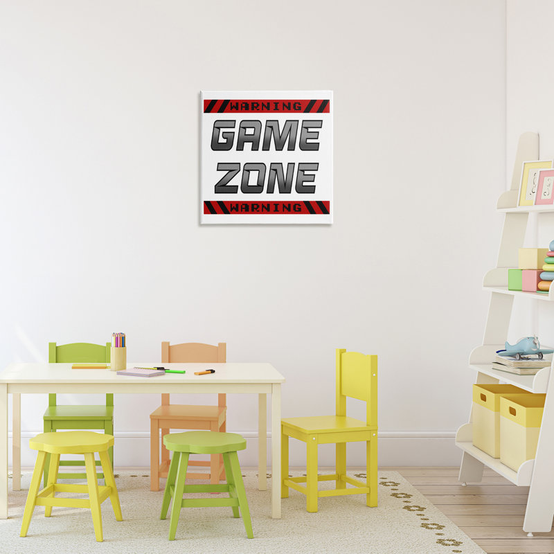 Toile d'avertissement Game Zone, conception de Marcus Prime, H 17 po x l 17 po