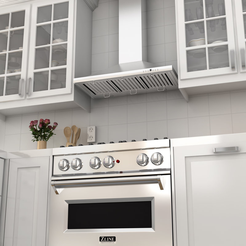 30" 400 CFM Convertible Wall Mount Range Hood, 304 Grade Stainless Steel
