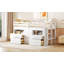 Lit mezzanine simple avec 4 tiroirs, sous l'armoire et les tablettes, blanc