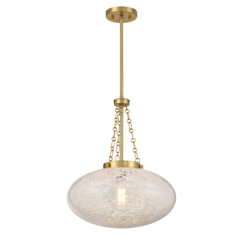Willow 1-Light Pendant in Warm, Brass