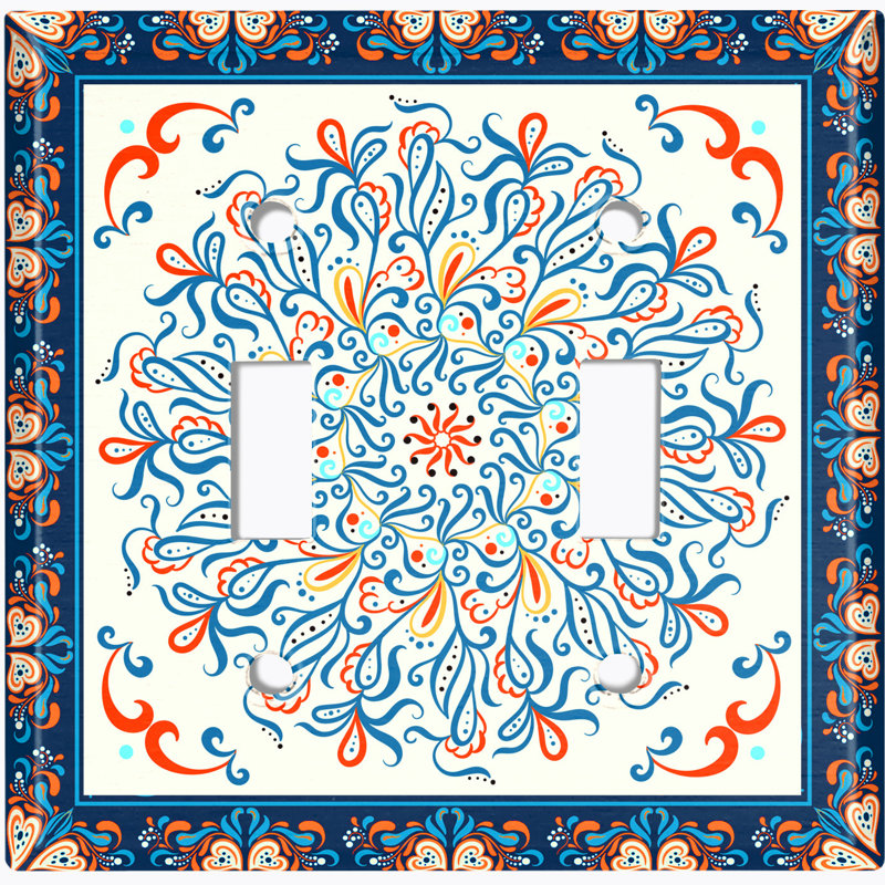 Patterned 2 - Gang Toggle Light Switch Standard Wall Plate