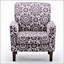 Fauteuil en mélange de polyester à motifs avec structure en bois de bouleau massif, pieds fuselés et rembourrage en mousse confortable pour le salon ou le bureau