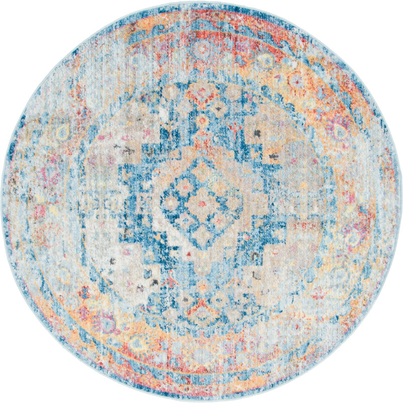 Tapis bleu Leanora, Rond 5 pi