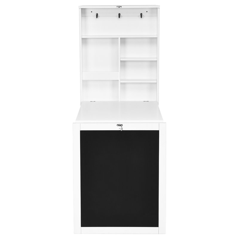 Accie 60cm Fold-in-Half Folding Table, White/Black
