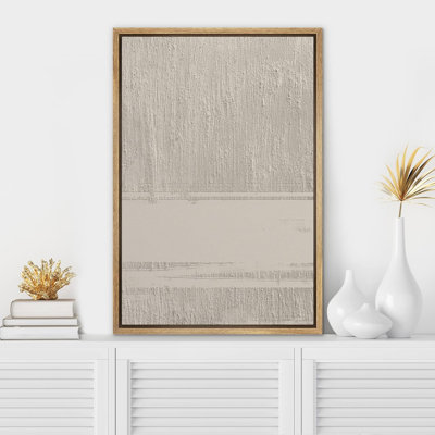 Minimal paysage gris brun clair rustique couleur bloc champ abstrait formes minimaliste contemporain nordique décoration murale sur toile