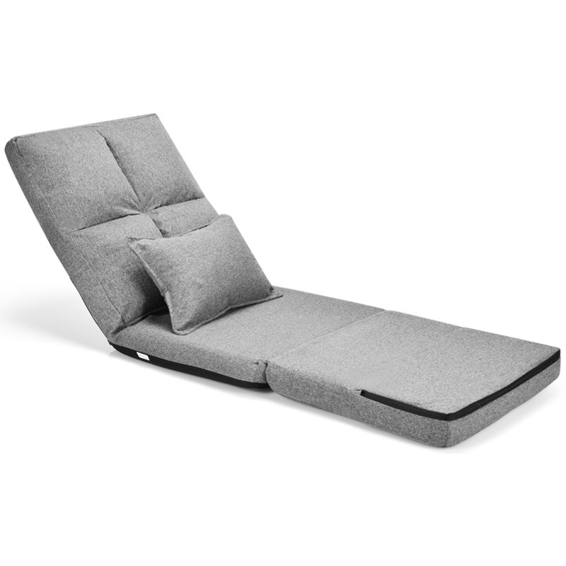 Alanis Twin 103cm Velvet Futon Chair, Grey Velvet