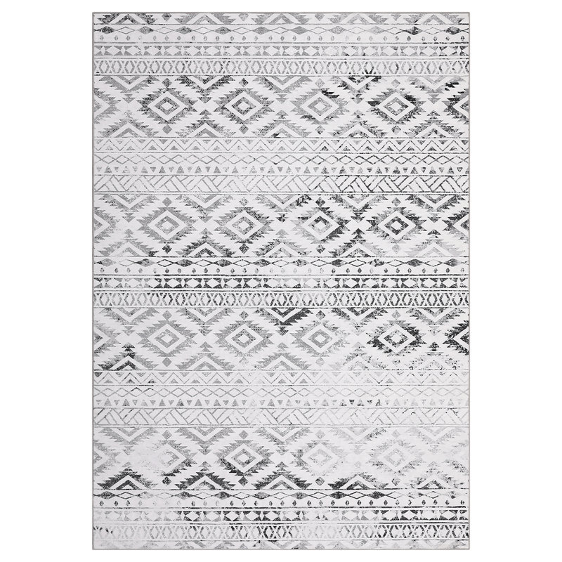 Lenix Washable Geometric Indoor Rug, Rectangle 9' x 12'