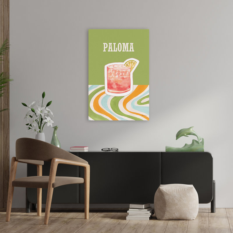 Paloma - art bleu 60S 70S, H 36 po x l 24 po