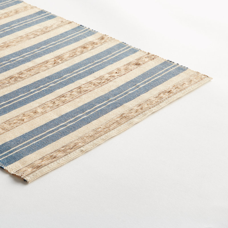 Barclay Butera Rectangle Placemat, Blue/Tan, Striped