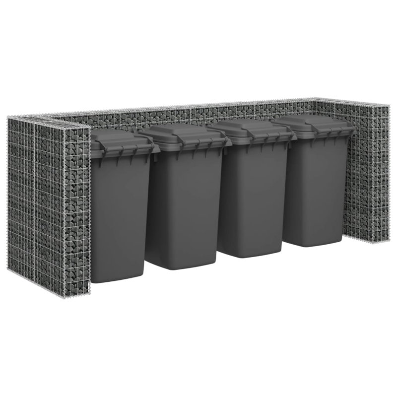 vidaXL Gabion Wall for Garbage Bins Galvanized Steel 126"x39.4"x47.2
