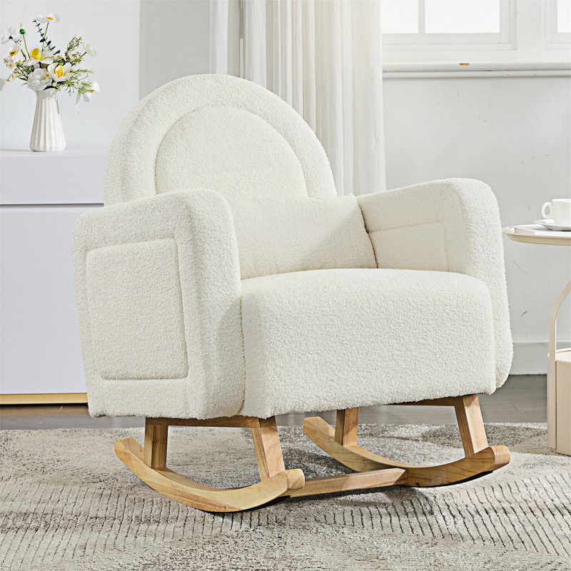 Chaise berçante d'appoint rembourrée avec coussin