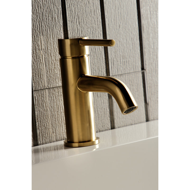 Concord 6'' Sleek Cylindrical Brushed Brass Bathroom Faucet