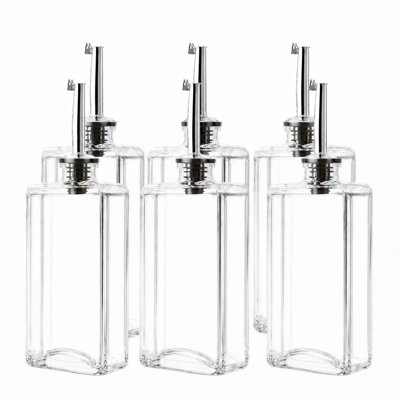  Kitchen Cooking Oil Dispenser Set, 6-Piece Olive Oil and Vinegar Bottles with Dispenser for Home Kitchen Use