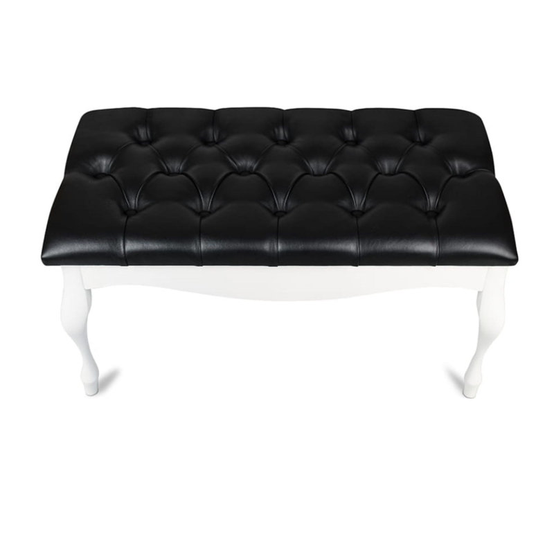 Colrain Faux Leather Upholstered Bench, Black/White, H40 x W100 x D40cm