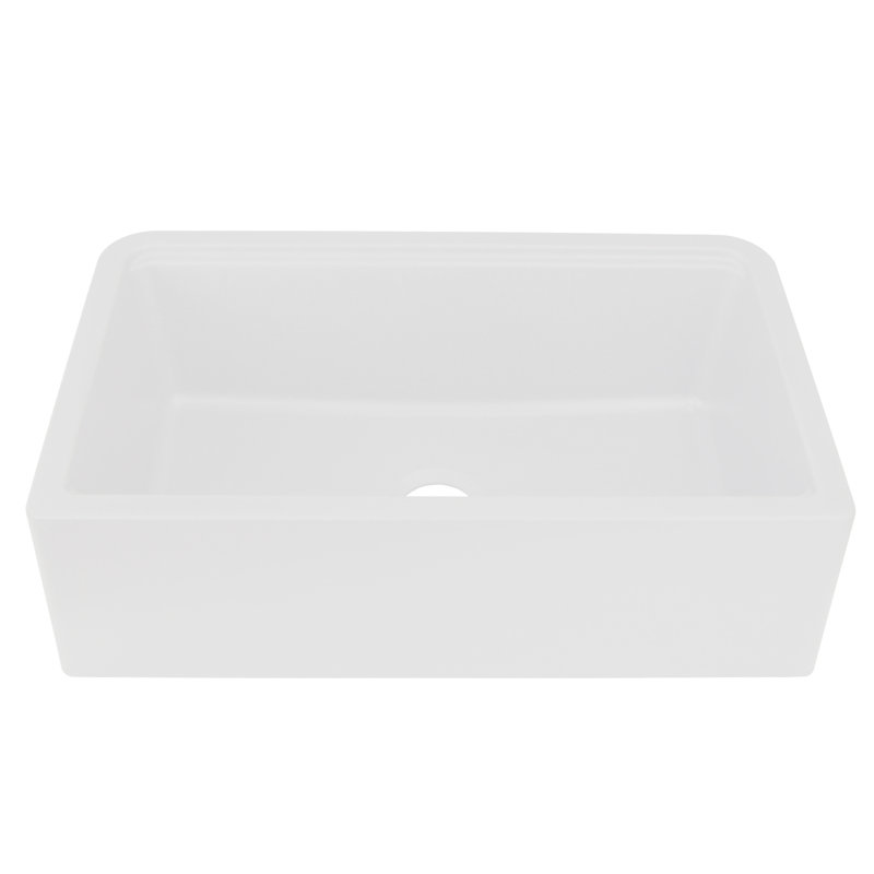 Farmhouse Apron 32.75'' L Single Basin Kitchen Sink, Matte White