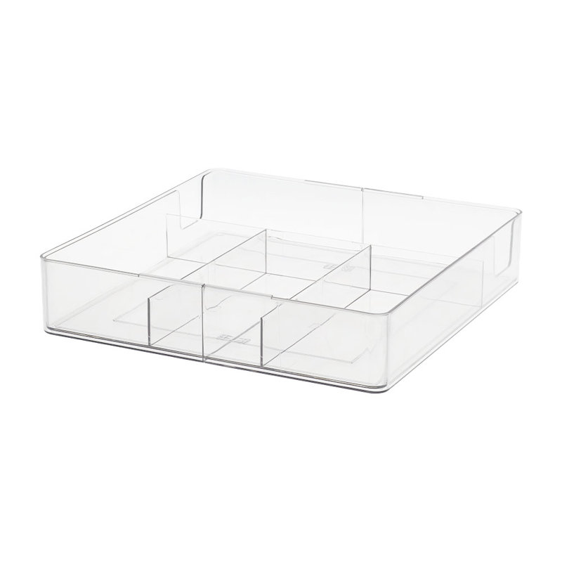 Adjustable Clear Drawer Organiser Tray with 4 Compartments