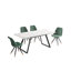 Gyeong-hui 4 Person Dining set - a Rectangular Extendable Dining Table with Metal Legs and a Set of 4 Quilted Velvet Dining Chairs for Dining Room - Modern Dining Table Set-1023911857-1023911853