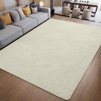 Solid Colour Machine Tufted Shag Area Rug
