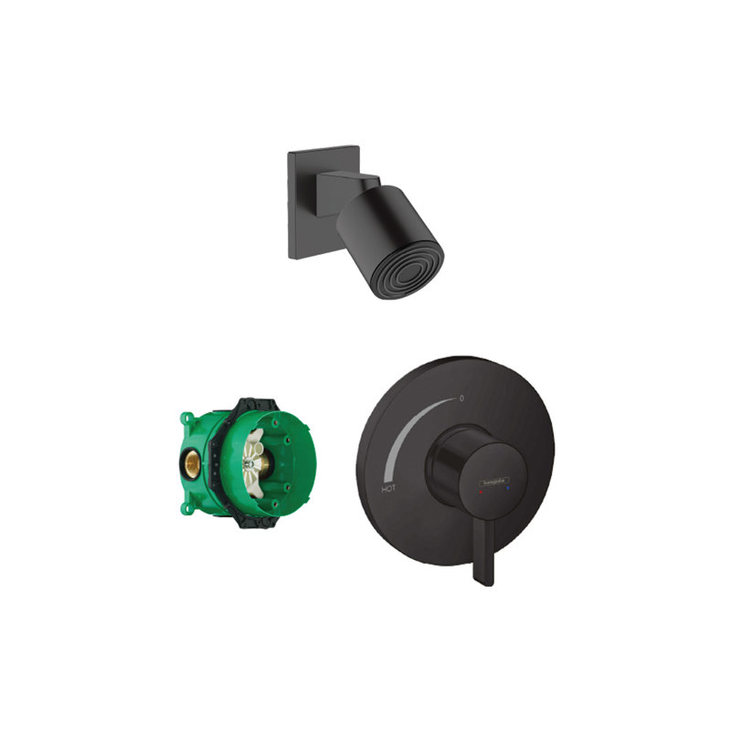 Ensemble de douche à pression équilibrée avec iBox hansgrohe Pulsifier S, 2,5 gallons par minute, en bronze brossé