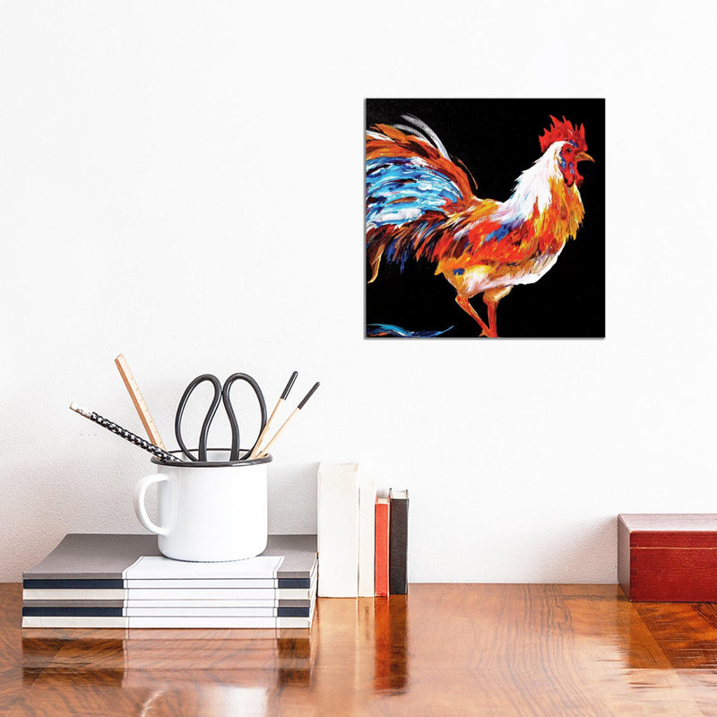 Rooster 1 Piece Wrapped Canvas Painting, 30.48 cm H x 30.48 cm W
