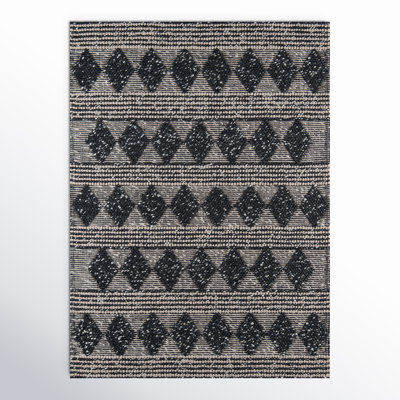 Altie Hand Woven Charcoal/Beige Geometric Rug