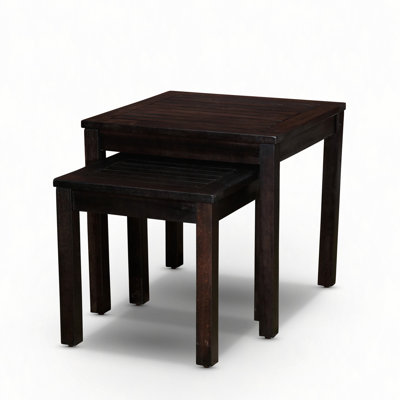 Ensemble de 2 tables gigognes en eucalyptus