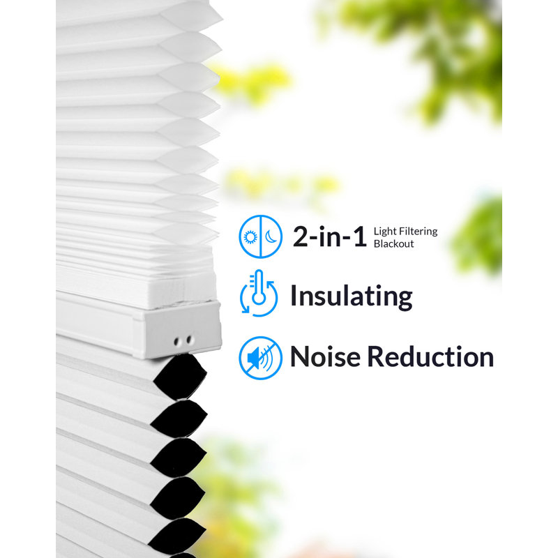 Cordless Blackout Cellular Shade, 48"W x 48"L, White