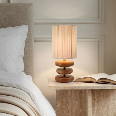 Lampe de table en bois de frêne empilé