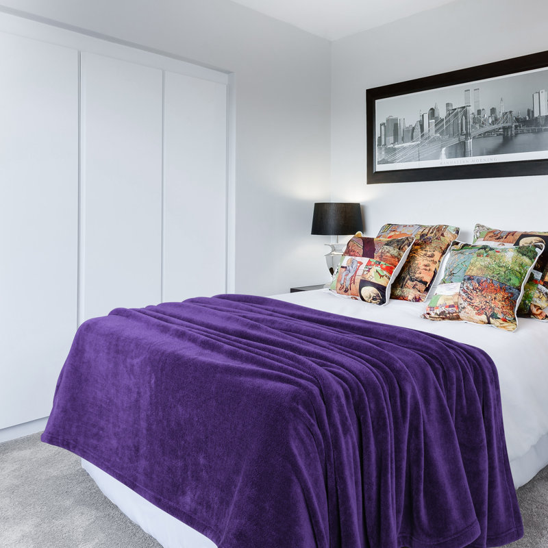 Jeté pour lit et canapé Bedding, Mauve, Grand lit